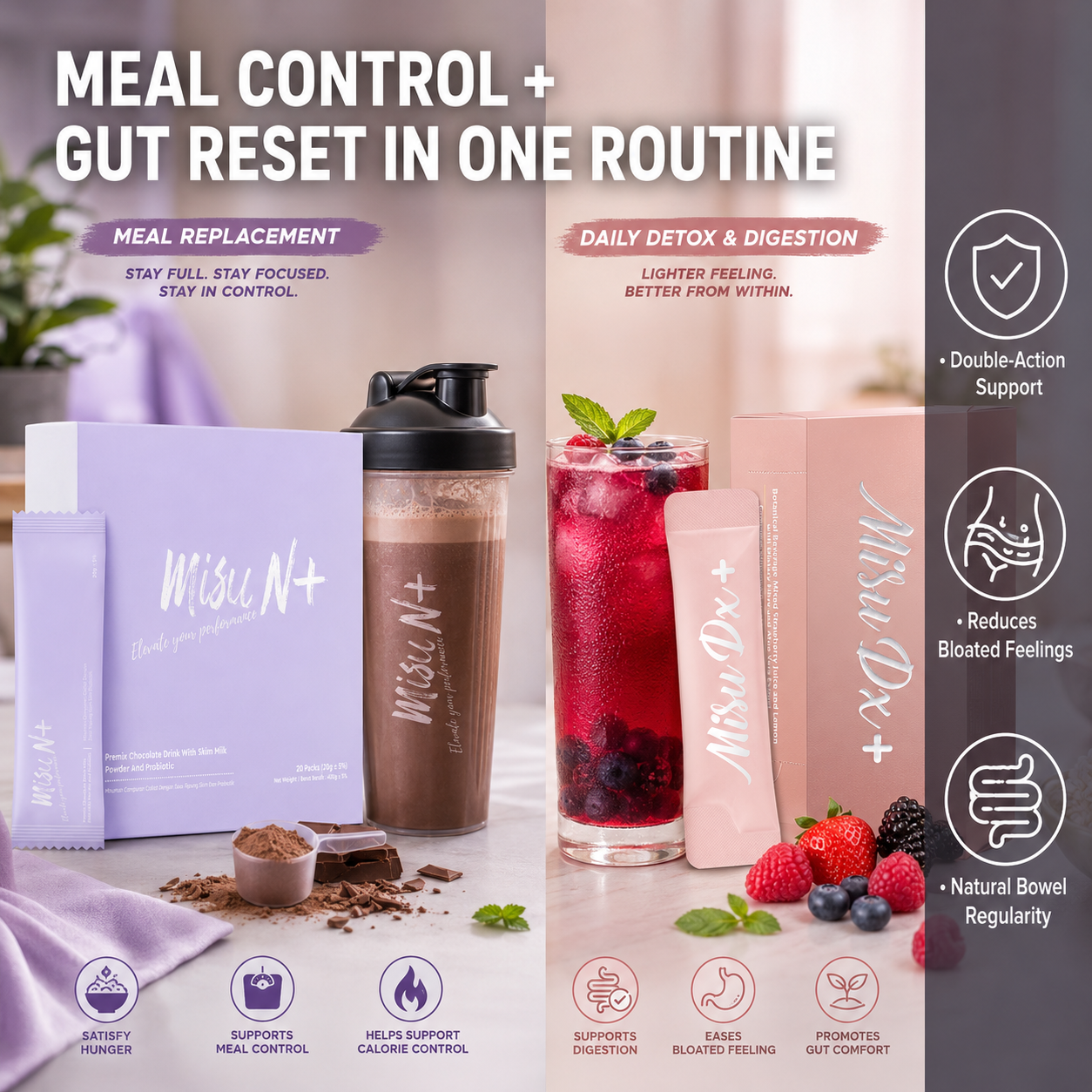 MISU N + & MISU DX+ Bloating & Weight Management Bundle