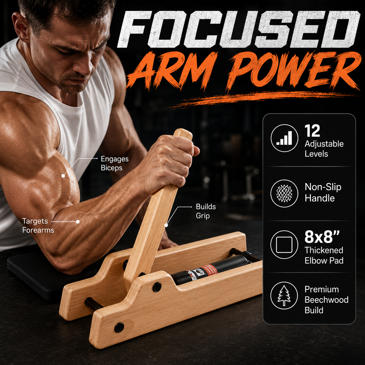 Premium Wooden Arm Wrestling Training Equipment
